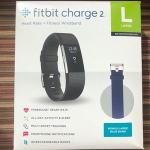Fitbit Charge 2 Size Large With Bonus Blue Band